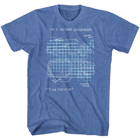 Back To The Future Delorean Schematic Men's T-Shirt