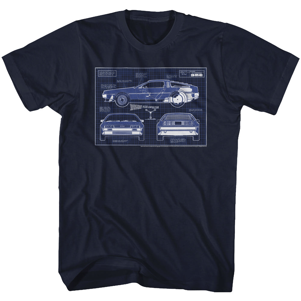 Back To The Future Blueprints Men's T-Shirt