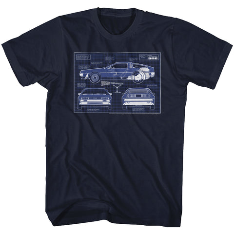 Back To The Future Blueprints Men's T-Shirt
