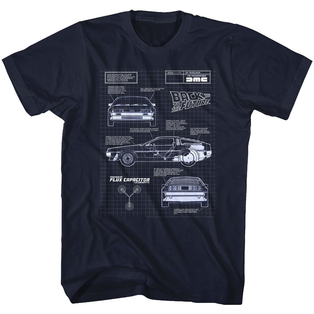 Back To The Future Blueprint Men's T-Shirt