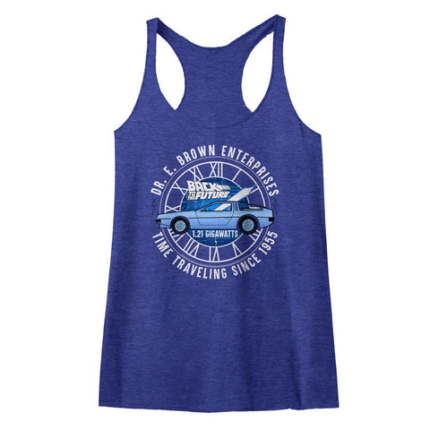 Back To The Future Dr E Brown Enterprises Ladies Raw Edge Racerback