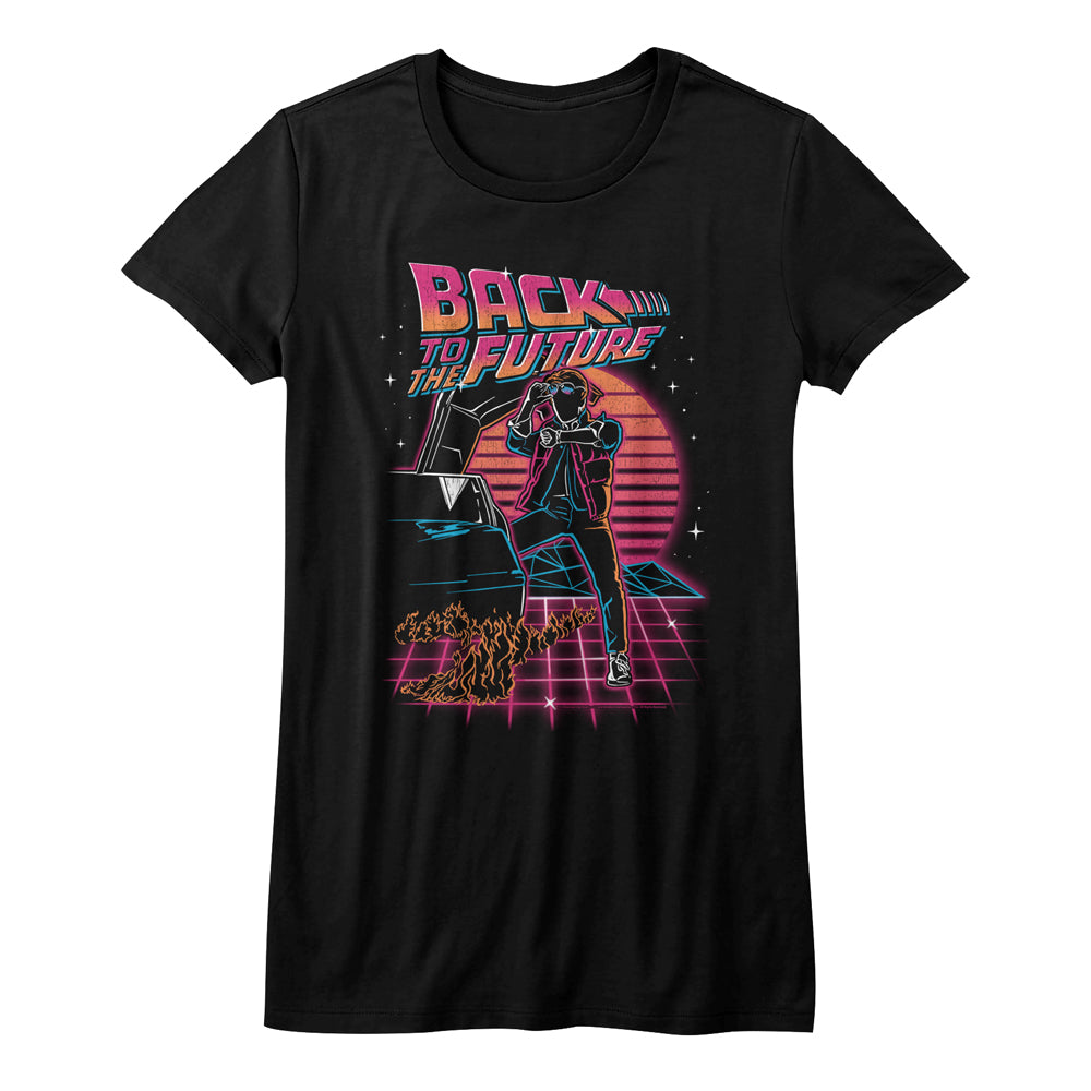 Back To The Future Synthwave Future Ladies T-Shirt