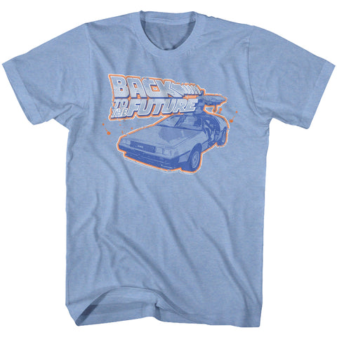 Back To The Future Blue And Orange Men's T-Shirt