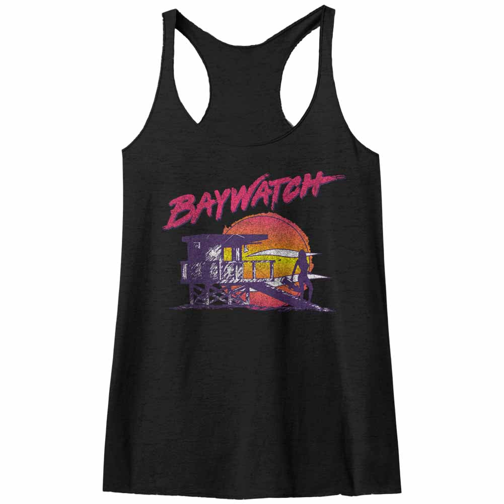 Baywatch Neonwatch Ladies Raw Edge Racerback