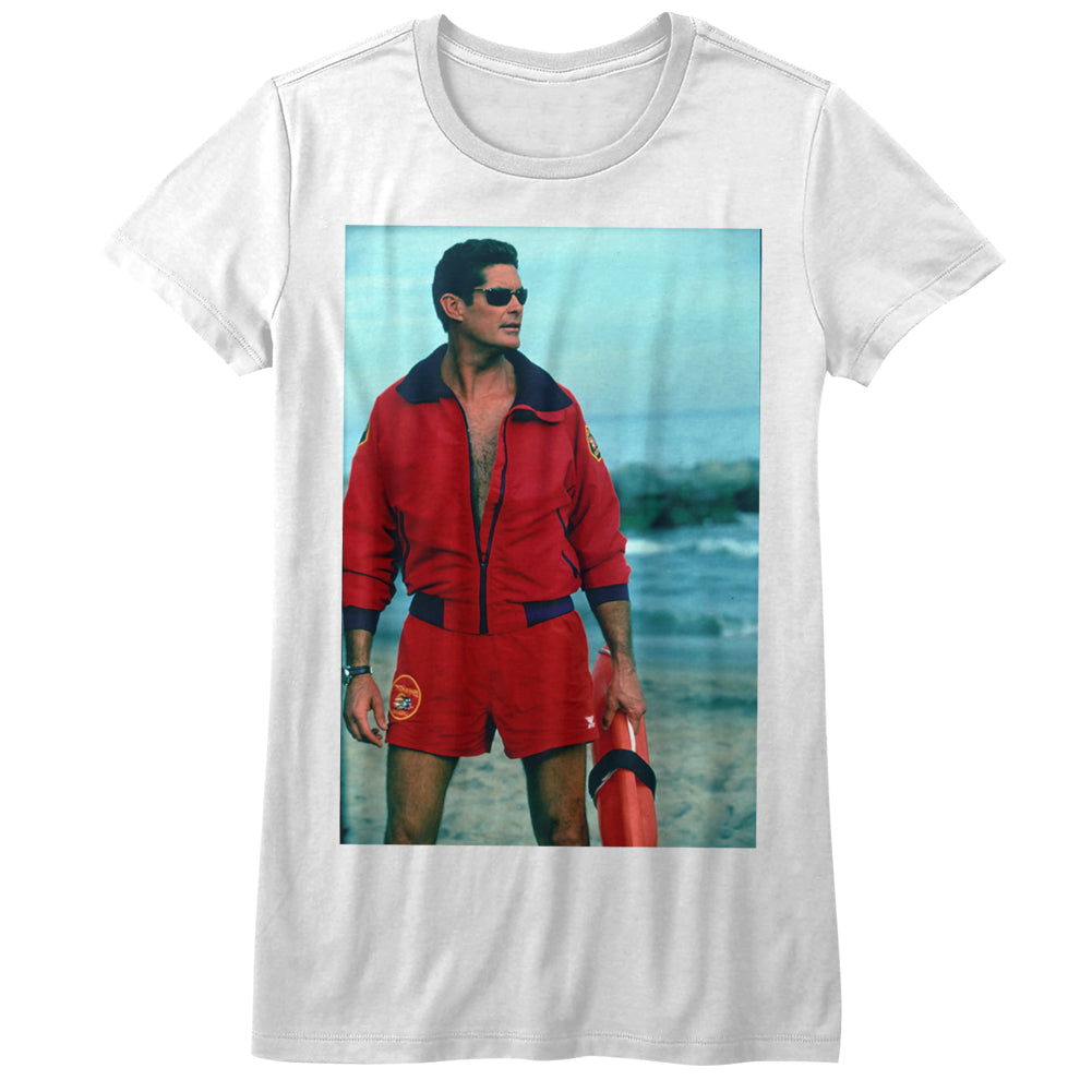 Baywatch On The Beach Ladies T-Shirt