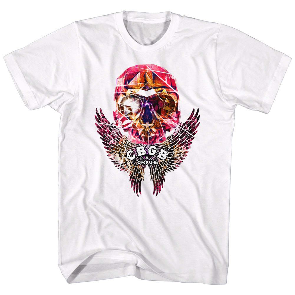 Cbgb Faceted Skull Wings Adult T-Shirt