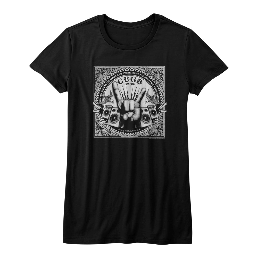 CBGB Rock Hand Ladies T-Shirt