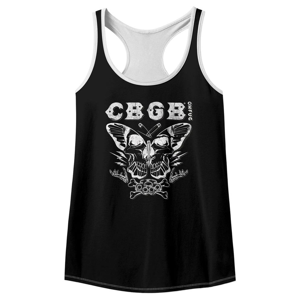 CBGB Butterfly Collage Ladies Color Block Racerback