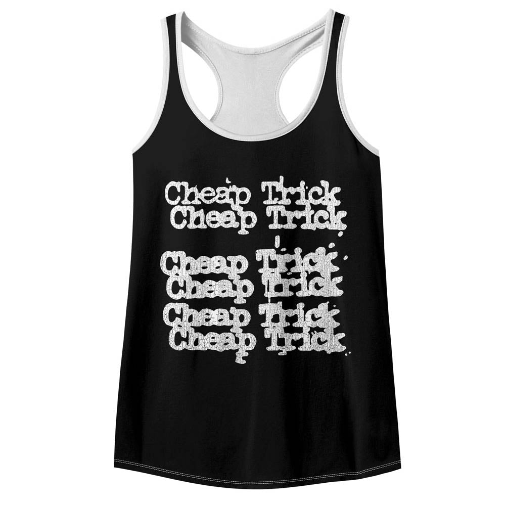 Cheap Trick Name Repeat Ladies Color Block Racerback