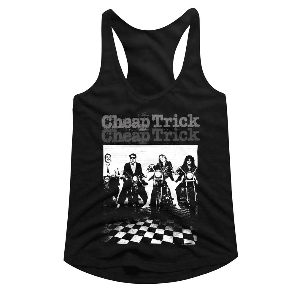 Cheap Trick Moto Ladies Racerback