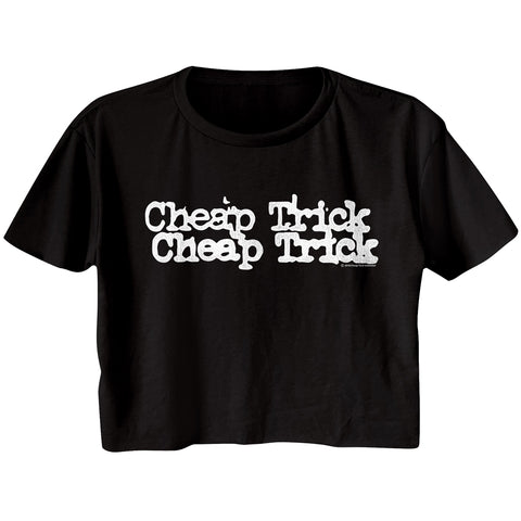 Cheap Trick Double Logo Ladies Festical Cali Crop