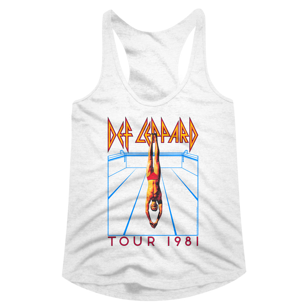 Def Leppard He'S Swimming Ladies Racerback