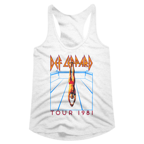 Def Leppard He'S Swimming Ladies Racerback