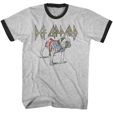 Def Leppard Bulldog Adult Ringer T-Shirt