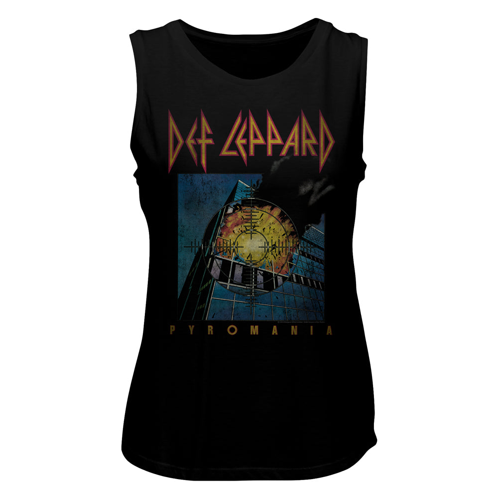 Def Leppard Faded Pyromania Ladies Tank