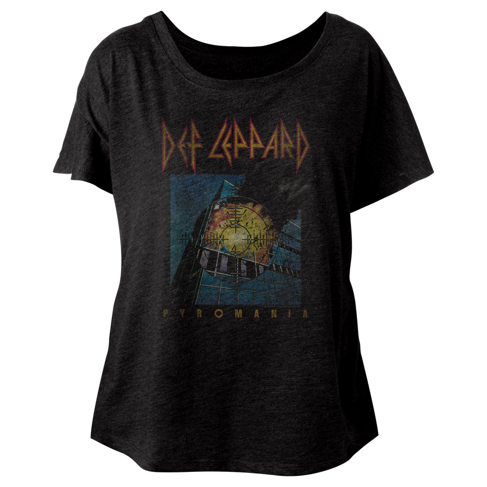 Def Leppard Faded Pyromania Ladies Dolman