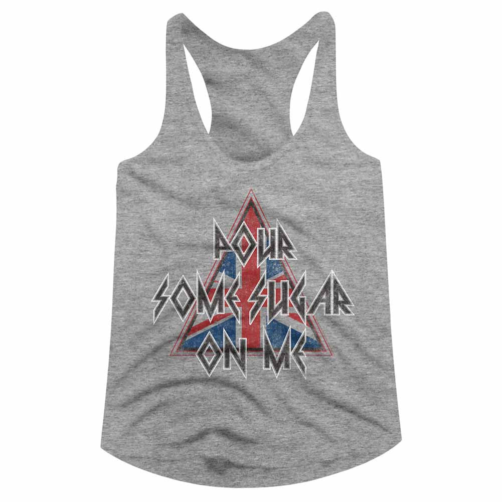 Def Leppard Pour Some Triangle Ladies Racerback