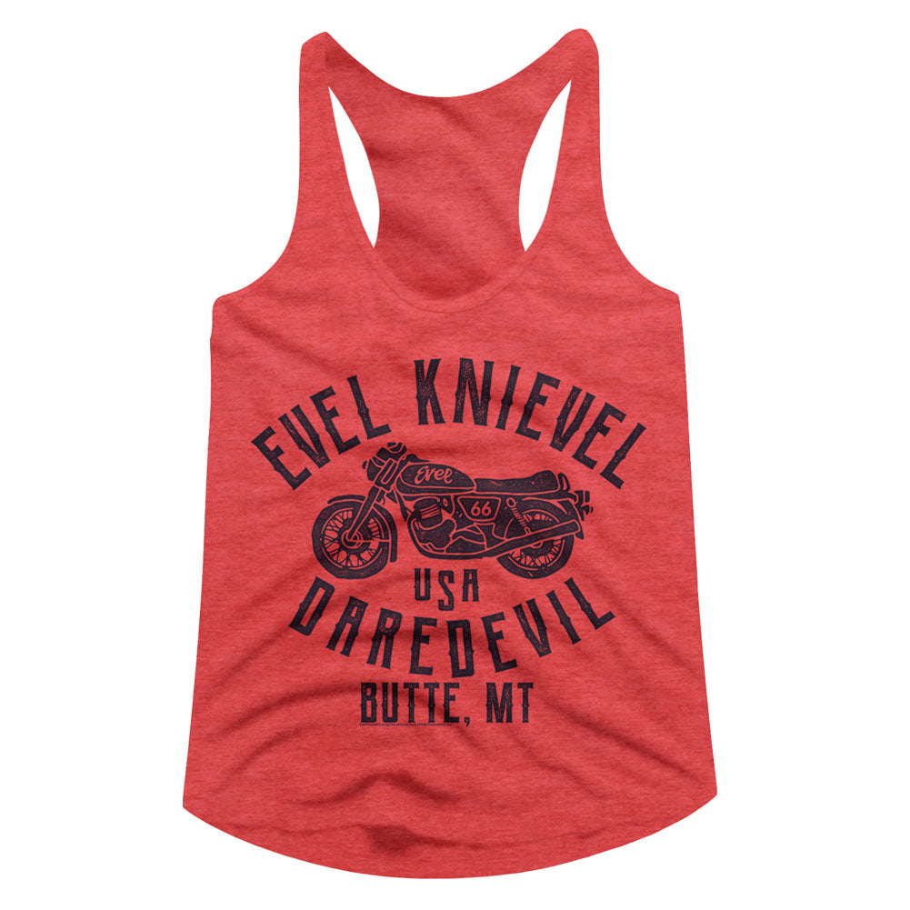 Evel Knievel Usa Dare Devil Ladies Racerback
