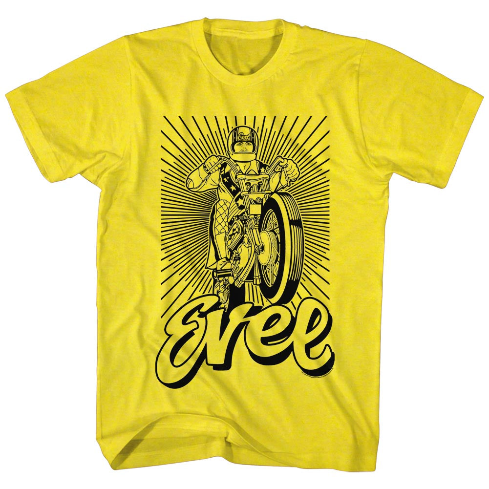 Evel Knievel Black And Yellow Men'S T-Shirt