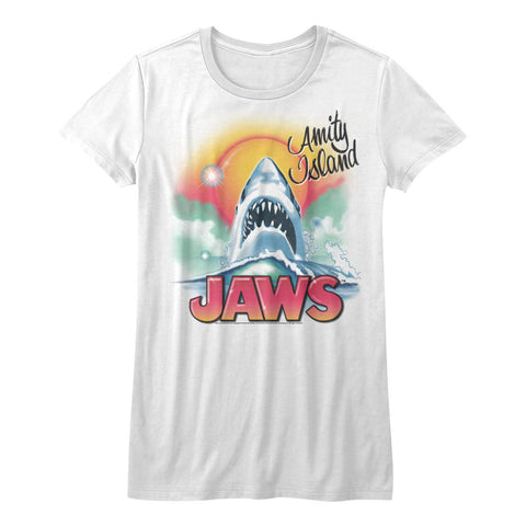 Jaws Beachy Airbrush Ladies T-Shirt