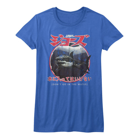 Jaws Japanese Warning Juniors T-Shirt