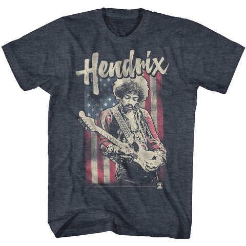 Jimi Hendrix Flag Hendrix Adult T-Shirt