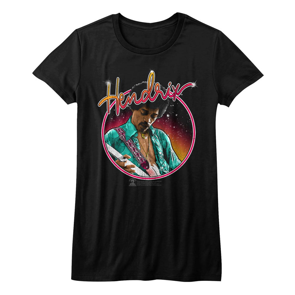 Jimi Hendrix Neon Ladies T-Shirt