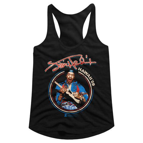 Jimi Hendrix Uk Tour 69 Ladies Racerback