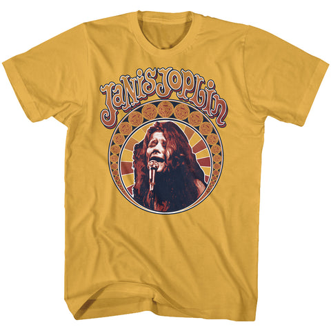 Janis Joplin Nouveau Circle Adult T-Shirt