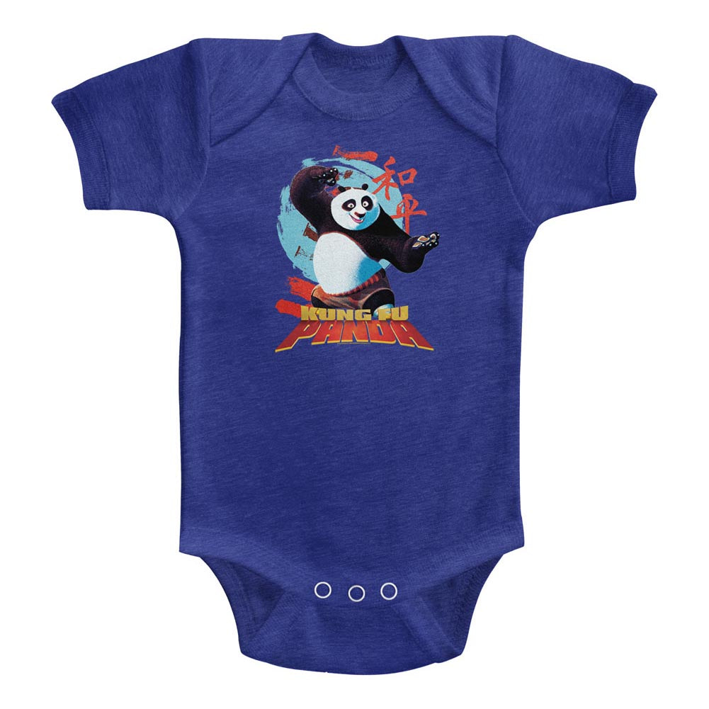 Kung Fu Panda Circle Symbols Baby Heather Bodysuit
