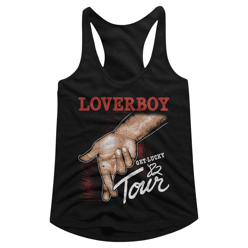 Loverboy Get Lucky Tour Ladies Racerback