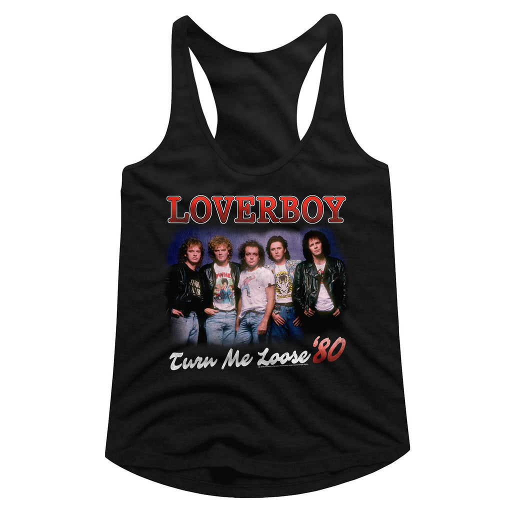 Loverboy Turn Me Loose Ladies Racerback