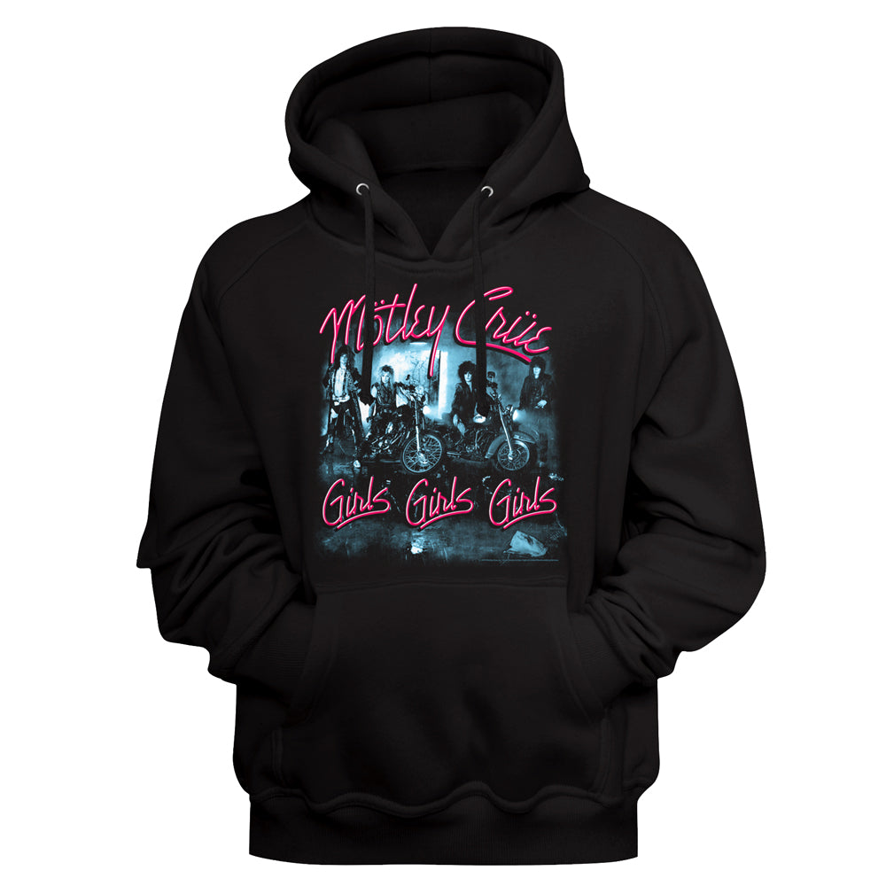 Motley Crue Girls Girls Girls Adult SweaT-Shirt W/Hood