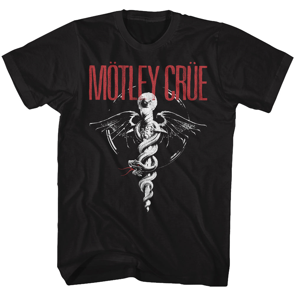 Motley Crue Red Logo B&W Adult T-Shirt