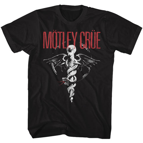 Motley Crue Red Logo B&W Adult T-Shirt