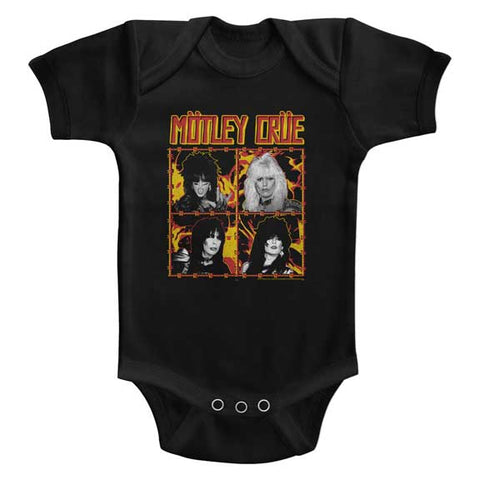 Motley Crue Fire and Wire Baby One Piece