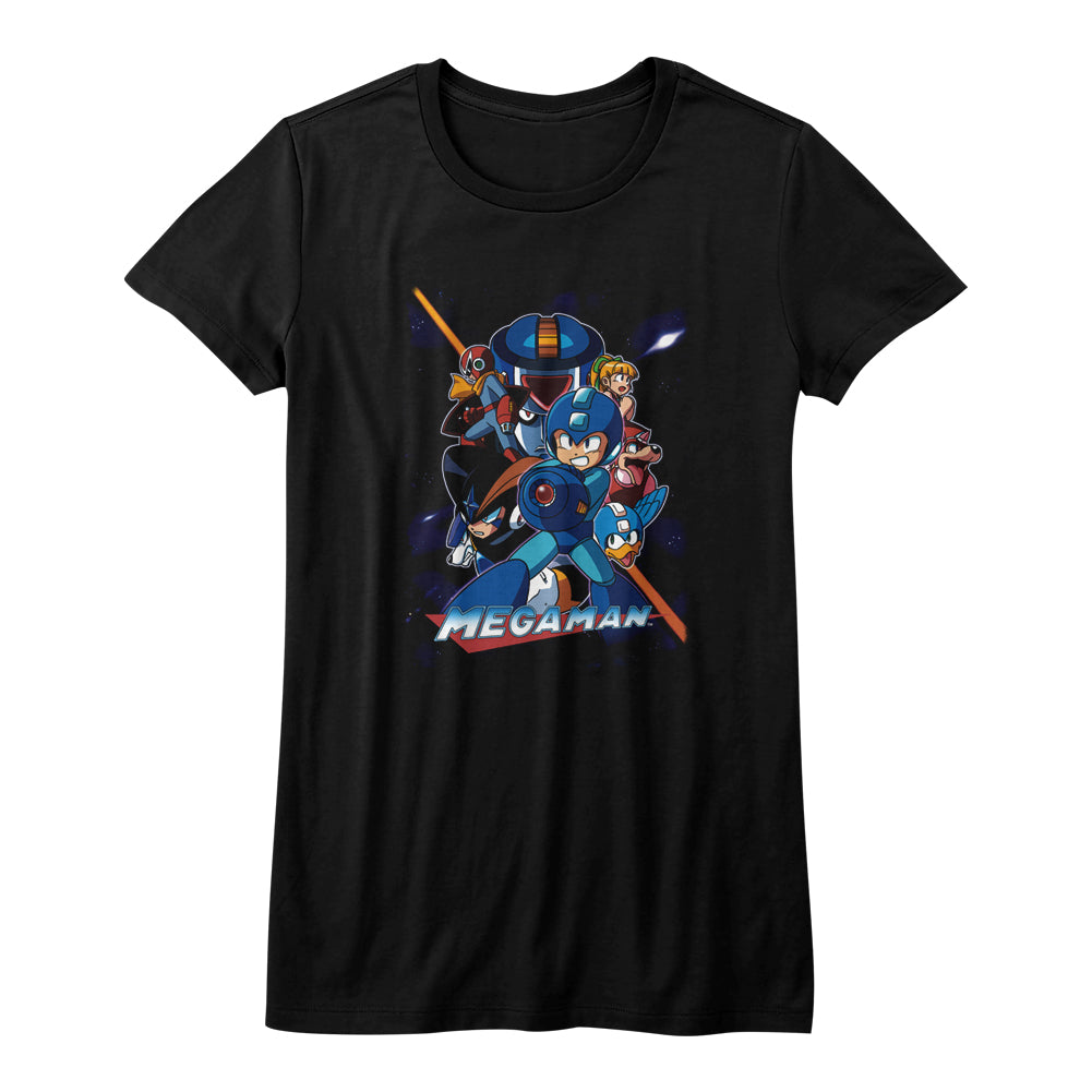Mega Man Collage Orange Beam Women's T-Shirt