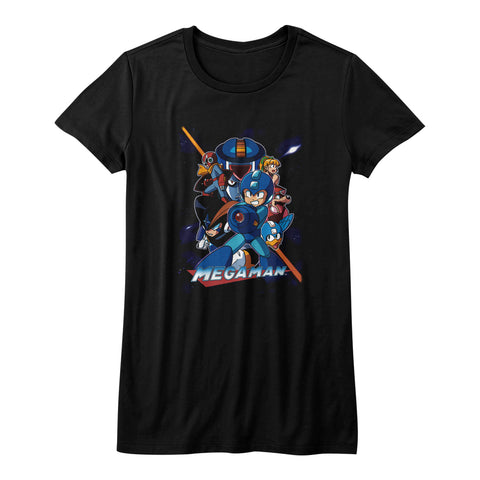 Mega Man Collage Orange Beam Women's T-Shirt