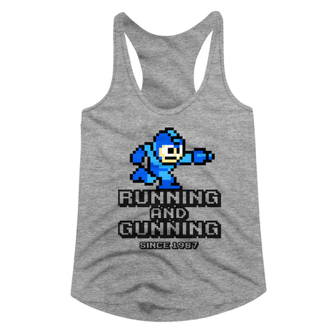 Mega Man Running And Gunning Women's Racerback