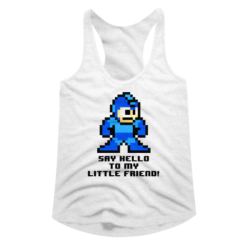 Mega Man Say Hello To My Little Friend Women's Racerback