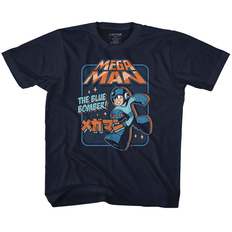 Mega Man Graphic Blu Bomber Youth T-Shirt