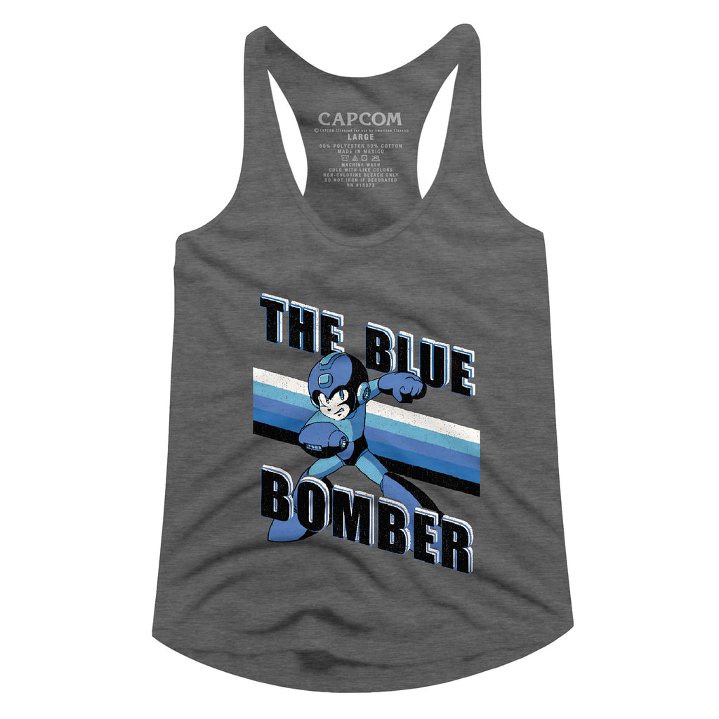 Mega Man Blue Bomber Stripes Women's Racerback