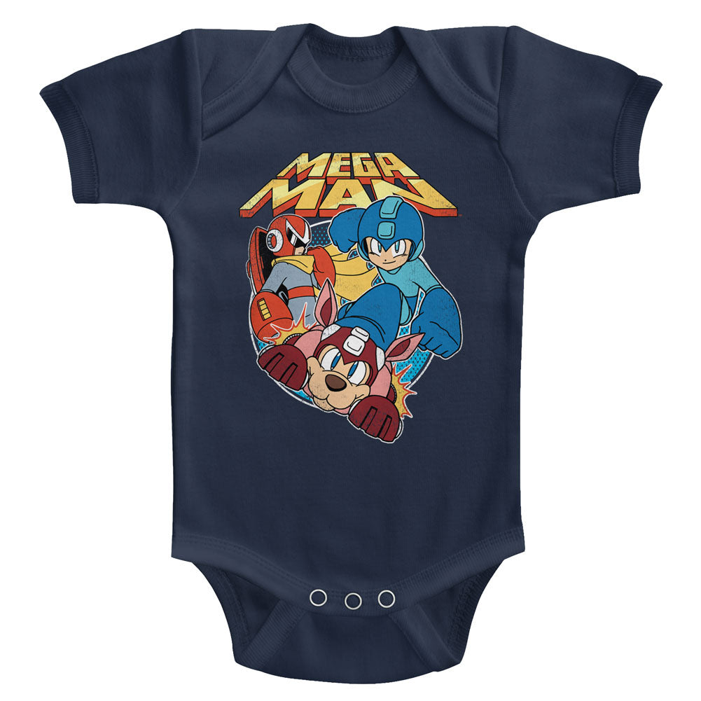 Mega Man Flat Colors Baby Bodysuit
