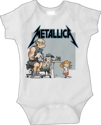 Metallica Inked Tattoo Parlor Baby One Piece