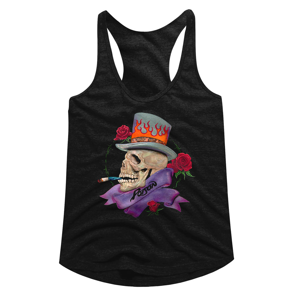 Poison Skull Smokin Poison Ladies Racerback