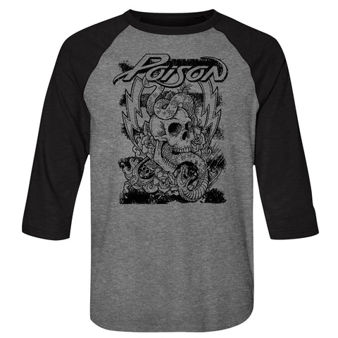Poison Skull Snake Lightning Adult Raglan