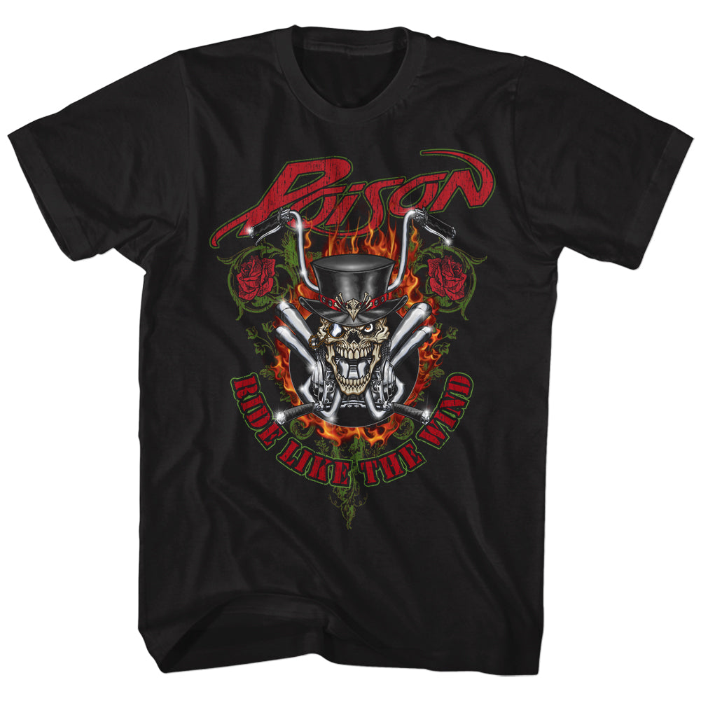 Poison Ride Like The Wind Adult T-Shirt