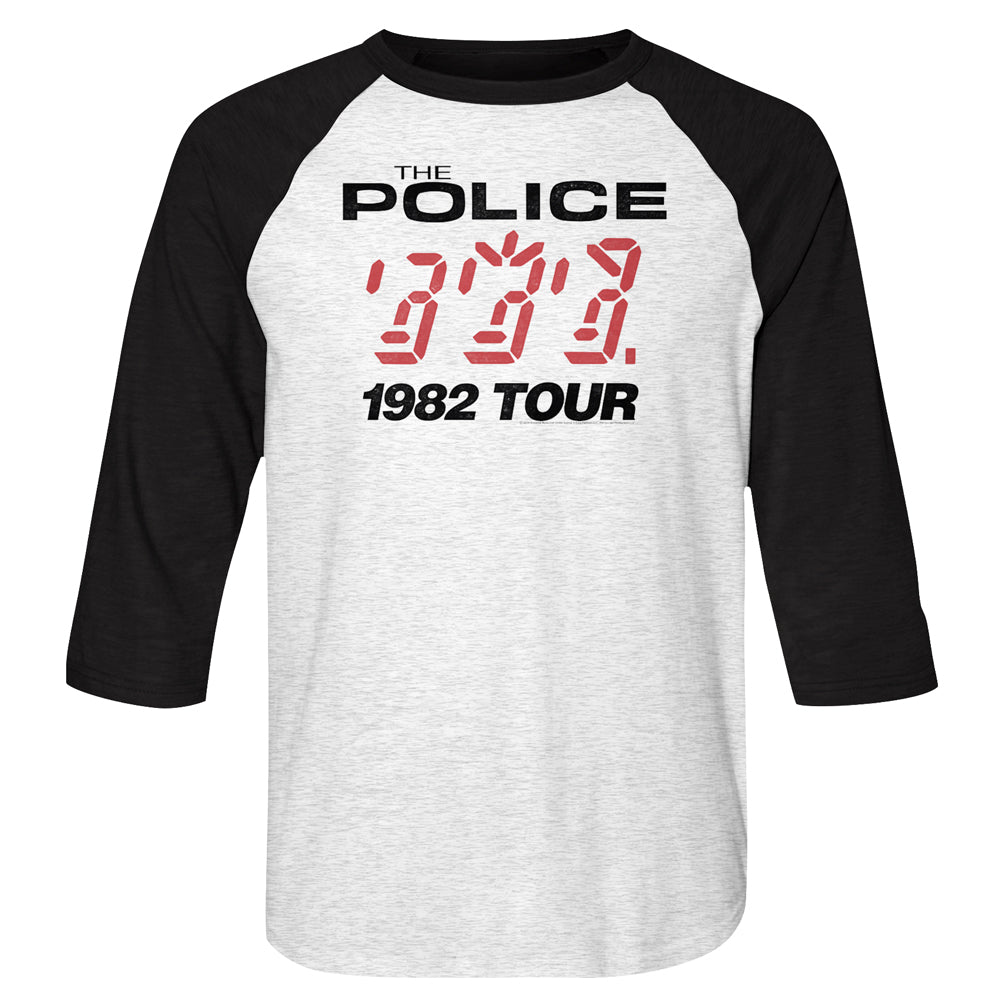 The Police 1982 Tour Adult Raglan