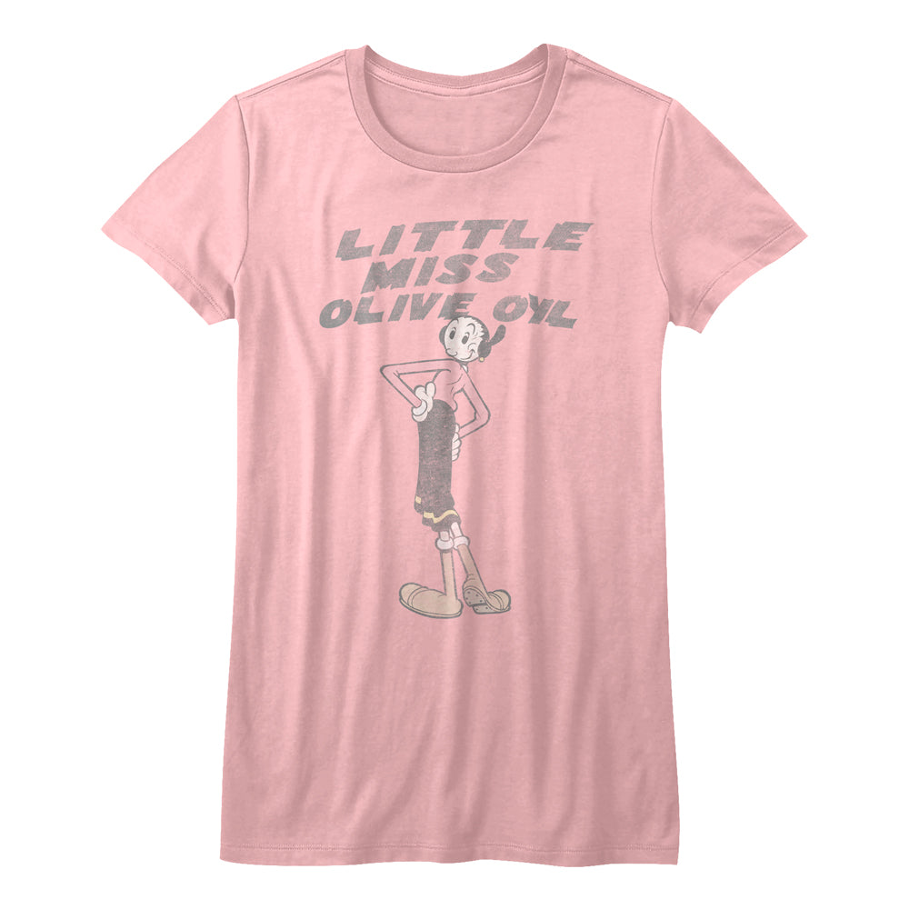 Popeye Little Miss Olive Oil Juniors T-Shirt