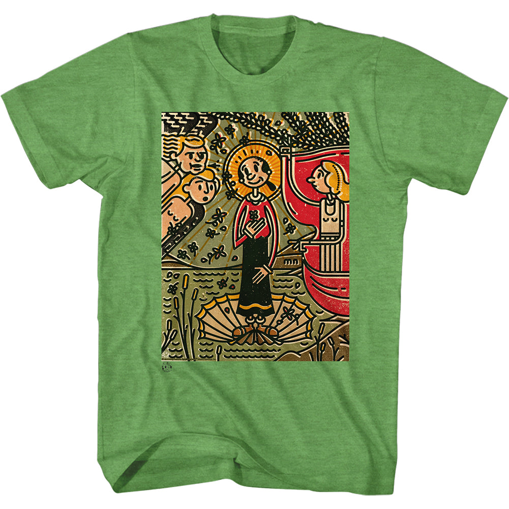 Popeye Mosaic Olive Men'S T-Shirt